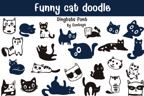 Unleashing Whimsy: The Funny Cat Doodle Typeface